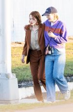 EMMA STONE and MARGARET QUALLEY on the Set of And in New Orleans 12/16/2022
