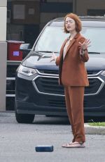 EMMA STONE and MARGARET QUALLEY on the Set of And Movie in New Orleans 12/14/2022