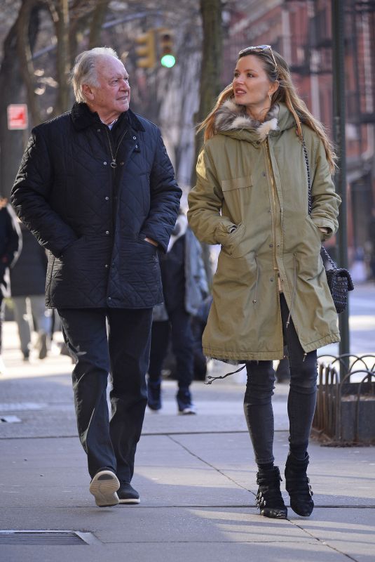 GEORGINA CHAPMAN Out with Her Father Brian in New York 12/28/2022
