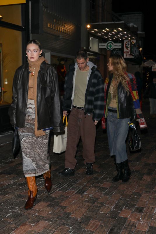 GIGI and BELLA HADID and Marc Kalman Visits Guest In Residence Clothing Store in Aspen 12/18/2022