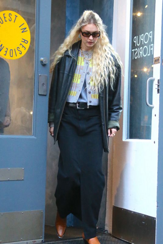 GIGI HADID Leaves Guest in Residence Pop Up Store in New York 12/09/2022