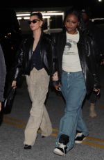 HAILEY BIEBER and JUSTINE SKYE Arrives at Lakers Game at Crypto.com Arena in Los Angeles 112/13/2022