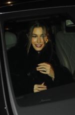 HAILEY BIEBER Arrives at Zack Bia