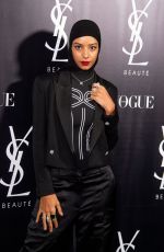 HAJAR BROWN at Vogue and Yves Saint Laurent Christmas Party in Madrid 12/14/2022