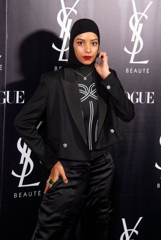 HAJAR BROWN at Vogue and Yves Saint Laurent Christmas Party in Madrid 12/14/2022