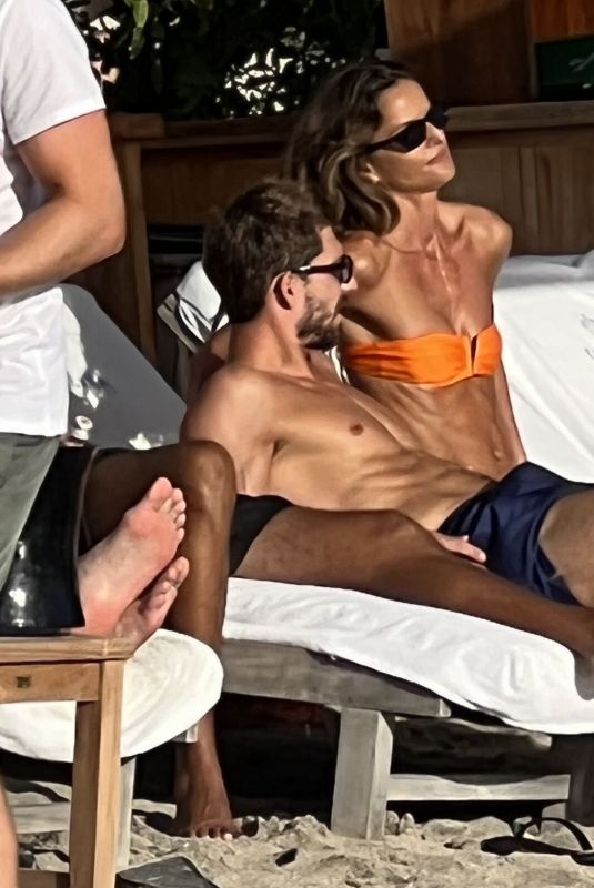 IZABEL GOULART and Kevin Trapp at the Beach in St Barth 12/29/2022