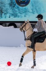 JOYCE BONELLI on Horseback for Snow Polo in Aspen 12/20/2022