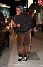JUSTINE SKYE Out for Dinner in West Hollywood 12/08/2022