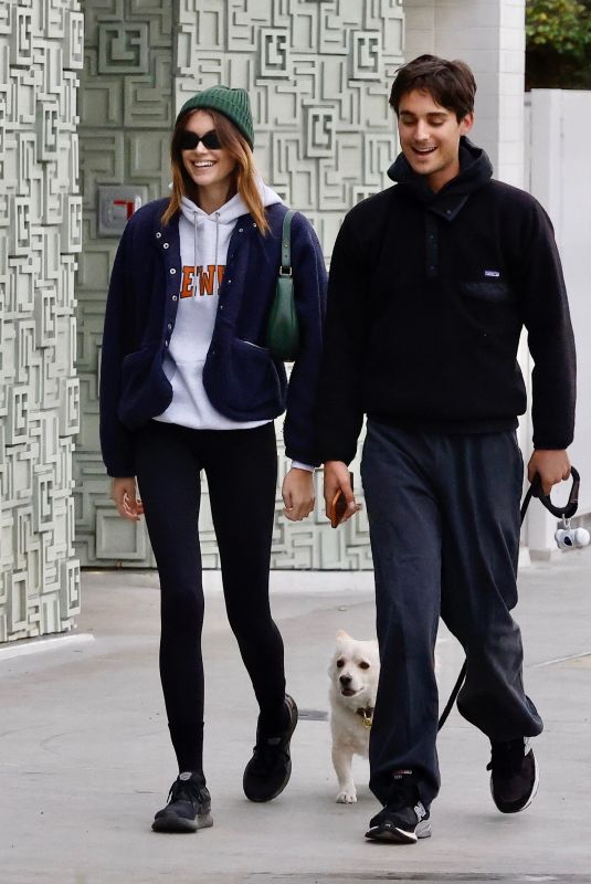 KAIA GERBER Out with a Friend at Maru Coffee in Los Angeles 12/01/2022