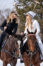 KATE HUDSON SARA FOSTER Riding Ponies in Aspen 12/21/2022