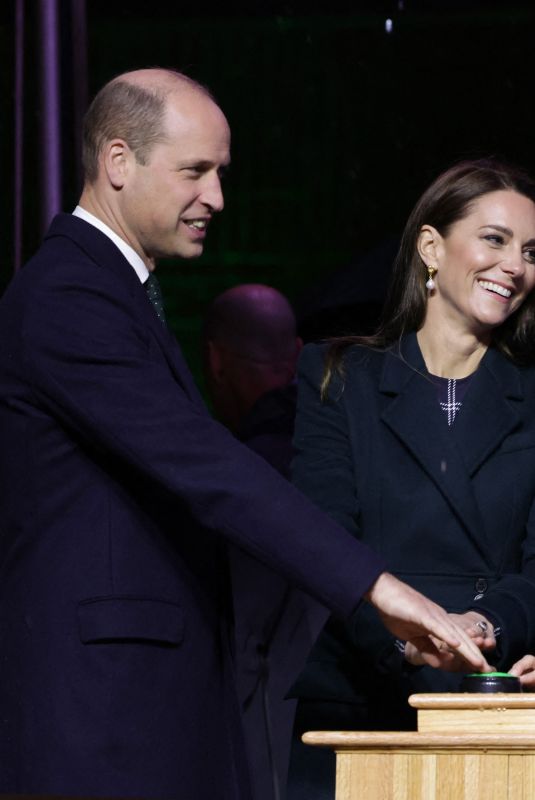 KATE MIDDLETON and Prince William at Earthshot Celebrations by Lighting Up Boston City Hall 11/30/2022