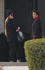 KIM, KHLOE and KOURTNEY KARDASHIAN and KRIS JENNER Arrives at Travis Barker