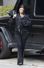 KIM, KHLOE and KOURTNEY KARDASHIAN and KRIS JENNER Arrives at Travis Barker