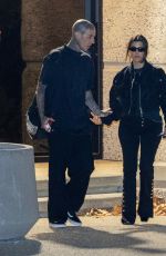 KIM, KHLOE and KOURTNEY KARDASHIAN and KRIS JENNER Arrives at Travis Barker