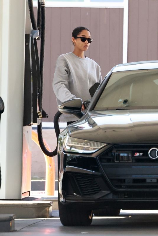 LAURA HARRIER at a Gas Station in Los Feliz 12/18/2022