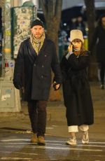 LILY COLLINS and Charlie McDowell Out for Dinner in New York 12/14/2022