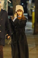 LILY COLLINS and Charlie McDowell Out for Dinner in New York 12/14/2022