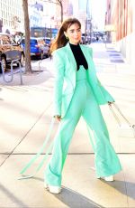 LILY COLLINS Arrives at Drew Barrymore Show in New York 12/14/2022