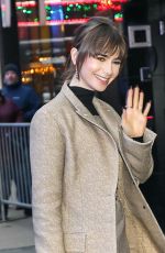 LILY COLLINS Arrives at Good Morning America in New York 12/12/2022