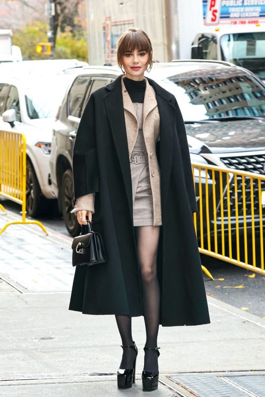 LILY COLLINS Arrives at The View in New York 12/12/2022