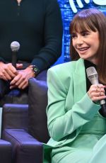 LILY COLLINS at Siriusxm Town Hall with Cast of Emily in Paris in New York 12/14/2022
