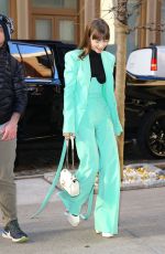 LILY COLLINS Leaves Drew Barrymore Show in New York 12/14/2022