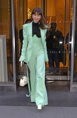 LILY COLLINS Leaves Drew Barrymore Show in New York 12/14/2022