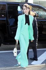 LILY COLLINS Leaves Drew Barrymore Show in New York 12/14/2022