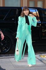 LILY COLLINS Leaves Drew Barrymore Show in New York 12/14/2022