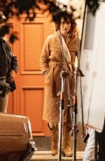 LILY JAMES on the Set of The Iron Claw in Louisiana 11/29/2022