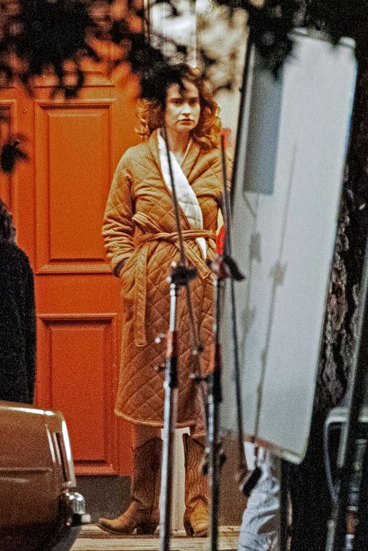 LILY JAMES on the Set of The Iron Claw in Louisiana 11/29/2022