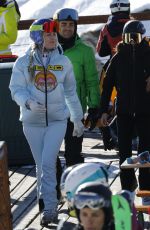LINDSEY VONN and Diego Osorio at Baqueira Beret Ski Resort 12/27/2022