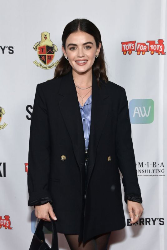 LUCY HALE at 9th Annual Winter Wonderland Yoys for Tots Toy Drive in Los Angeles 12/07/2022