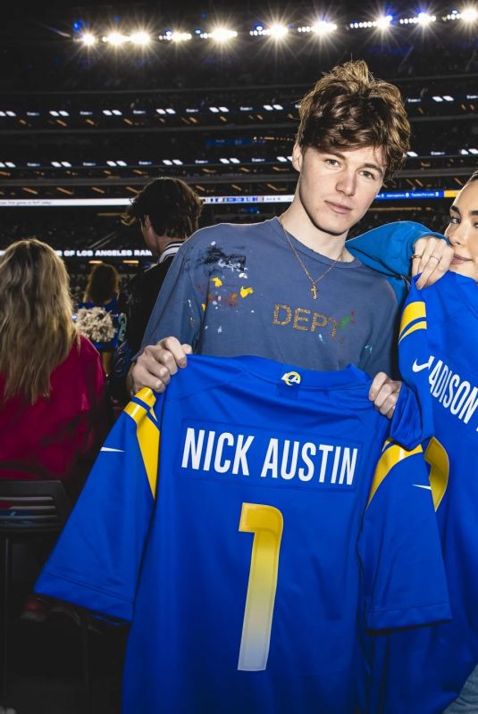 MADISON BEER and Nick Austin at Rams Game at Sofi Stadium in Inglewood 12/08/2022