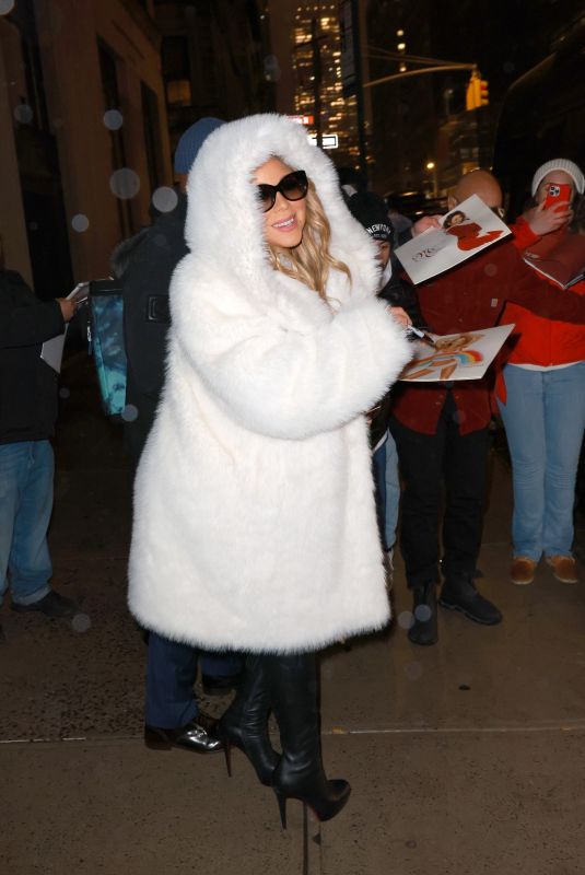 MARIAH CAREY Heading to Madison Square Garden for Her Christmas Concert in New York 12/16/2022
