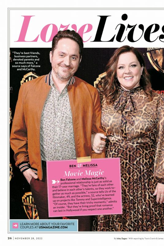 MELISSA MCCARTHY in Us Weekly, November 2022