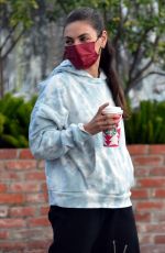 MILA KUNIS Out for Coffee at Starbucks in Beverly Hills 11/29/2022