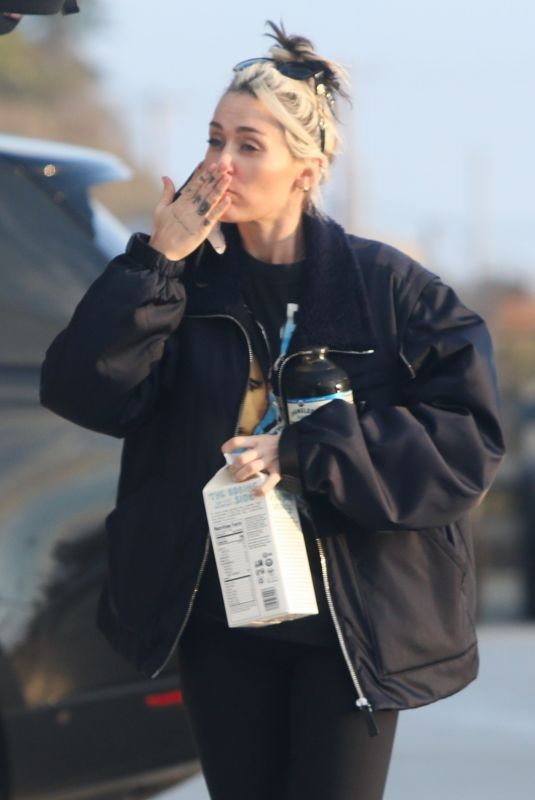 MILEY CYRUS at a Grocery Shopping in Malibu 12/04/2022
