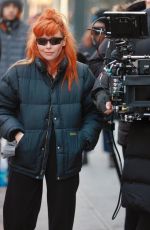 NATASHA LYONNE on the Set of His 3 Daughters in New York 12/28/2022