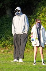 OLIVIA JADE GIANNULLI and Jacob Elordi Out with Their Dogs at a Park in Los Angeles 12/07/2022