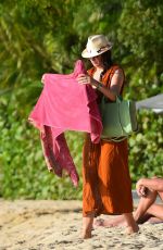 RHE DURHAM in Swimsuit at a Beach in Barbados 12/23/2022