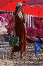 RHE DURHAM in Swimsuit at a Beach in Barbados 12/23/2022