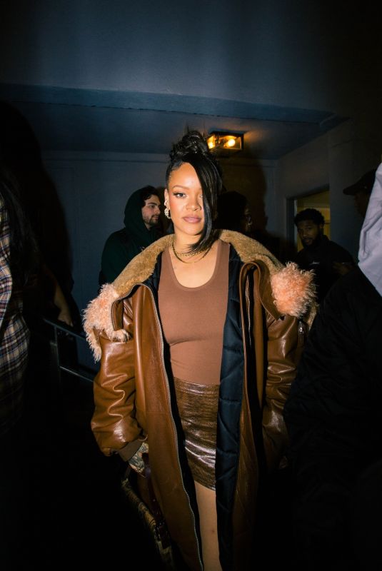 RIHANNA Arrives at ASAP Rock’s Performance for Amazon Music at Red Studio in Los Angeles 12/09/2022
