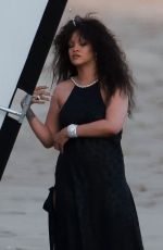 RIHANNA at a Chanel Photoshoot on Malibu Beach 12/16/2022
