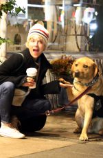 SELMA BLAIR Leaves Alfred Coffee with Her Service Dog Scout 12/29/2022