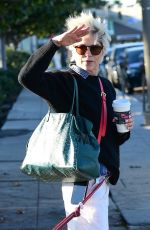 SELMA BLAIR Out for Coffee with Her Service Dog at Alfred Coffee in Studio City 12/14/2022