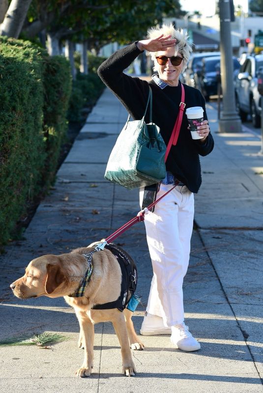 SELMA BLAIR Out for Coffee with Her Service Dog at Alfred Coffee in Studio City 12/14/2022