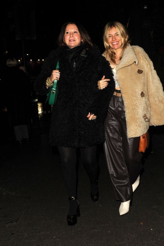 SIENNA MILLER and FRAN CUTLER Night Out at Park Lane in London 12/17/2022