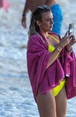 TALLIA STORM in a Yellow Bikini at Sandy Lane Hotel