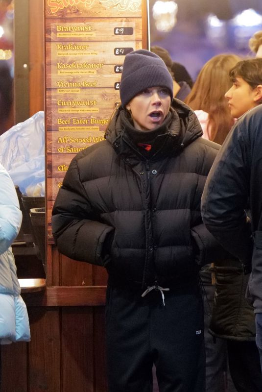 VICTORIA BECKHAM Out at Hyde Parks Winter Wonderland in London 12/14/2022